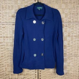 Ralph Lauren Nautical Sweater Jacket Double Breasted Size M